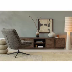 Woood Milaro draaifauteuil bruin melange
