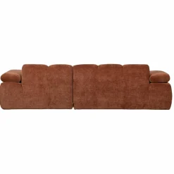 Woood Mojo Chaise Longue Bank Rechts Geweven Ribstof Roestbruin