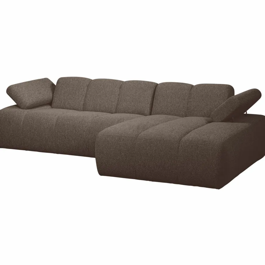 Woood MOJO chaise longue rechts boucle bruin melange