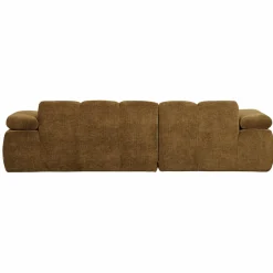 Woood Mojo Chaise Longue Bank Links Geweven Ribstof Honinggeel