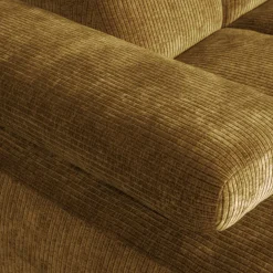 Woood Mojo Chaise Longue Bank Links Geweven Ribstof Honinggeel
