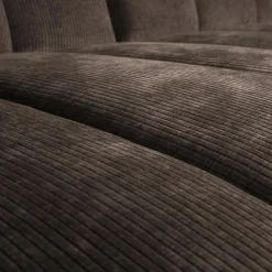 Woood Mojo Chaise Longue Bank Links Geweven Ribstof Bruin