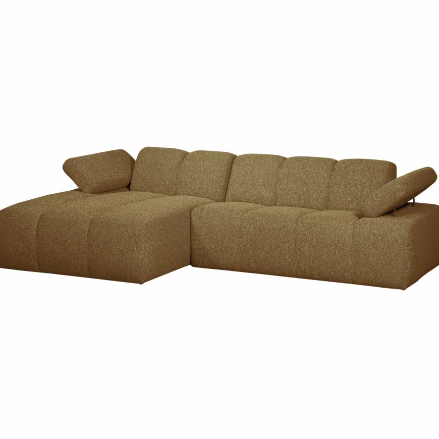 Woood MOJO chaise longue links boucle geel/bruin melange