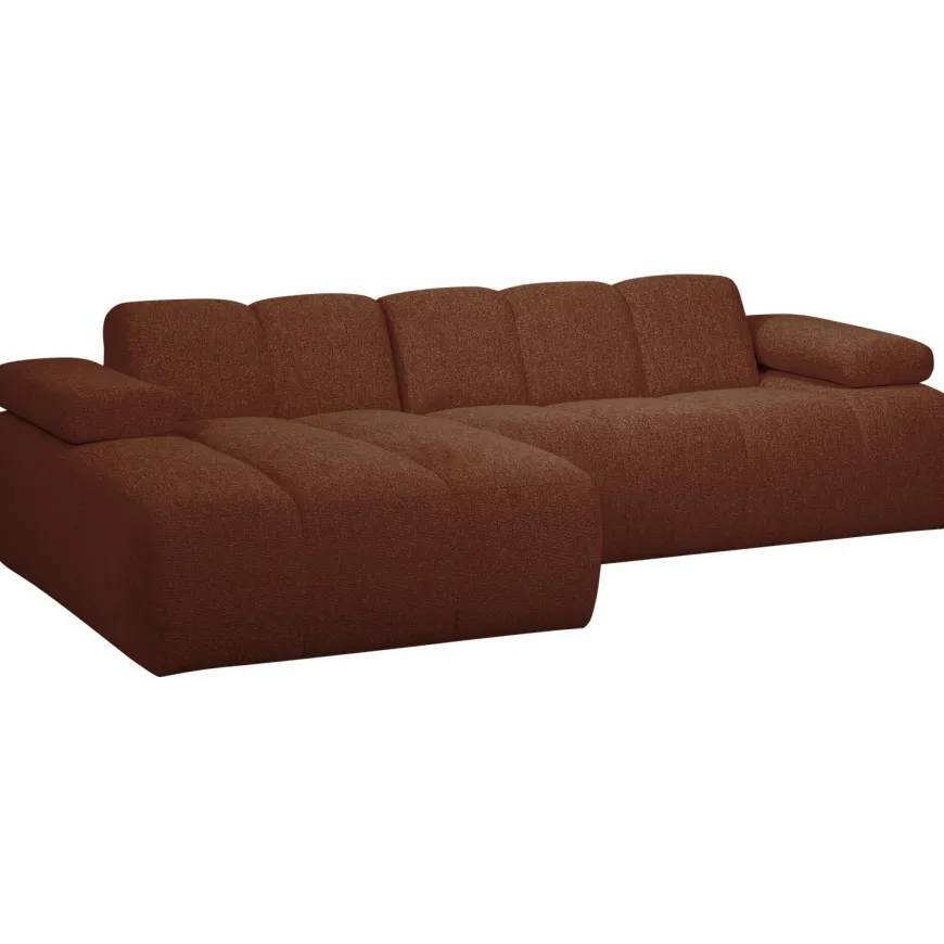 Woood MOJO chaise longue links boucle roestbruin melange