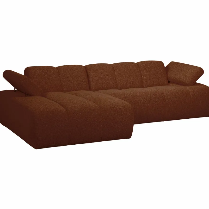 Woood MOJO chaise longue links boucle roestbruin melange
