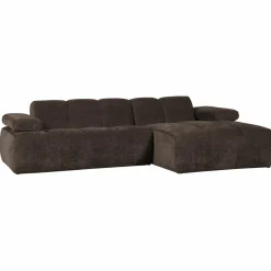 Woood Mojo chaise longue bank rechts ribstof bruin