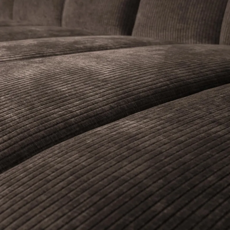 Woood Mojo chaise longue bank rechts ribstof bruin