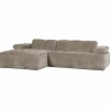 Woood Mojo chaise longue bank links ribstof donkerzand