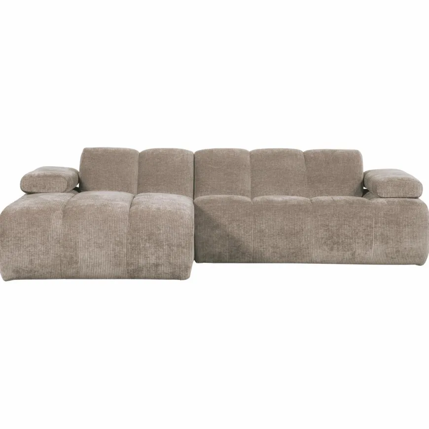 Woood Mojo chaise longue bank links ribstof donkerzand