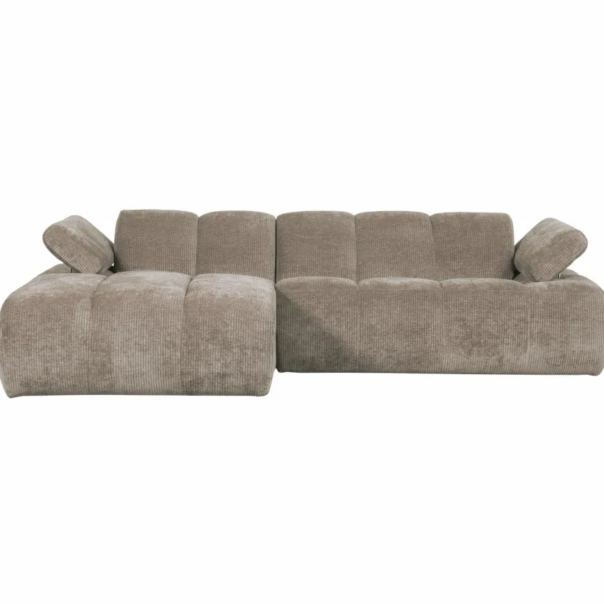 Woood Mojo chaise longue bank links ribstof donkerzand