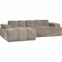 Woood Mojo chaise longue bank links ribstof donkerzand