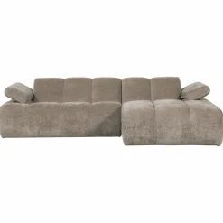 Woood Mojo chaise longue bank rechts ribstof donkerzand