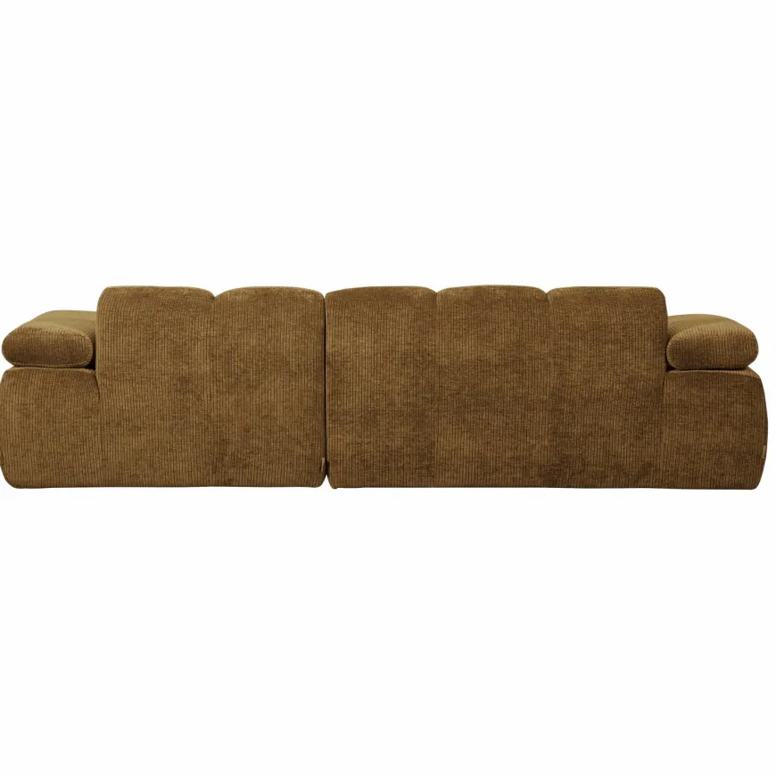 Woood Mojo Chaise Longue Bank Rechts Geweven Ribstof Honinggeel