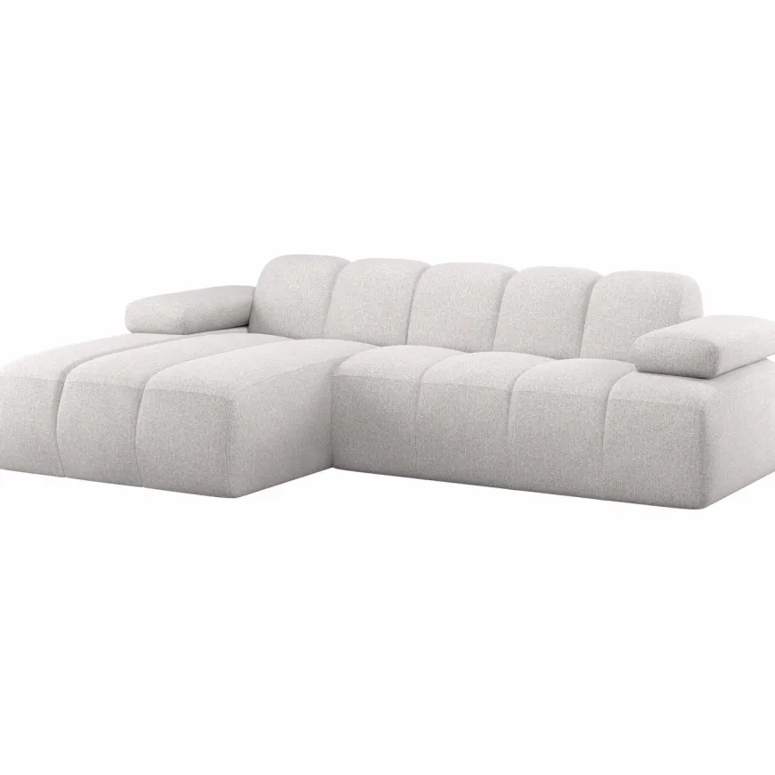 Woood Mojo Chaise Longue Bank Links Boucle Ecru Melange