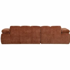 Woood Mojo Chaise Longue Bank Links Geweven Ribstof Roestbruin