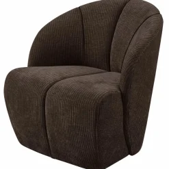 Woood MOJO draaifauteuil geweven ribstof bruin
