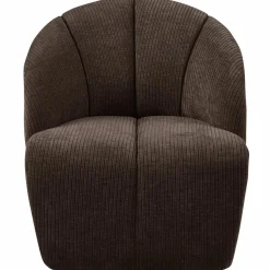 Woood MOJO draaifauteuil geweven ribstof bruin