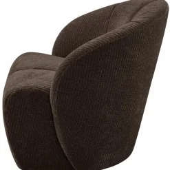 Woood MOJO draaifauteuil geweven ribstof bruin
