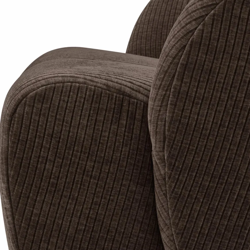 Woood MOJO draaifauteuil geweven ribstof bruin