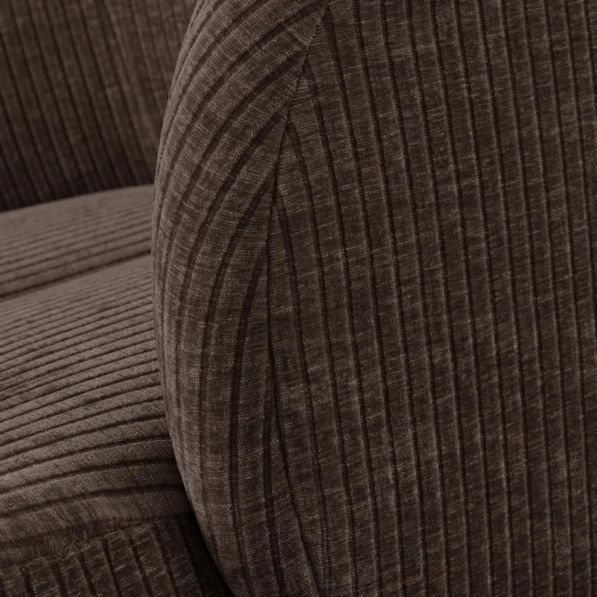 Woood MOJO draaifauteuil geweven ribstof bruin