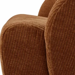 Woood MOJO draaifauteuil geweven ribstof roestbruin