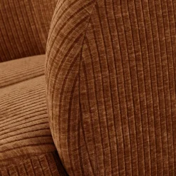 Woood MOJO draaifauteuil geweven ribstof roestbruin