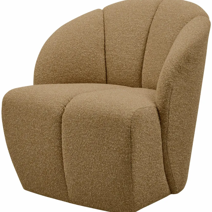 Woood MOJO draaifauteuil boucle geel/bruin melange
