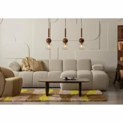 Woood MOJO draaifauteuil boucle geel/bruin melange