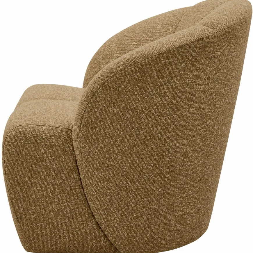 Woood MOJO draaifauteuil boucle geel/bruin melange