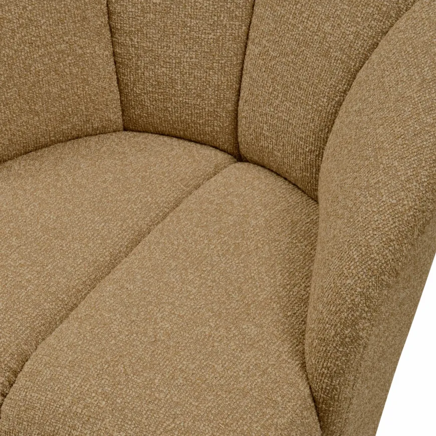 Woood MOJO draaifauteuil boucle geel/bruin melange