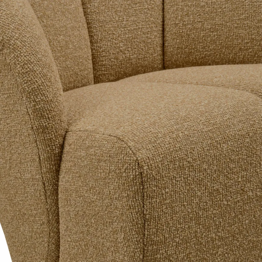 Woood MOJO draaifauteuil boucle geel/bruin melange