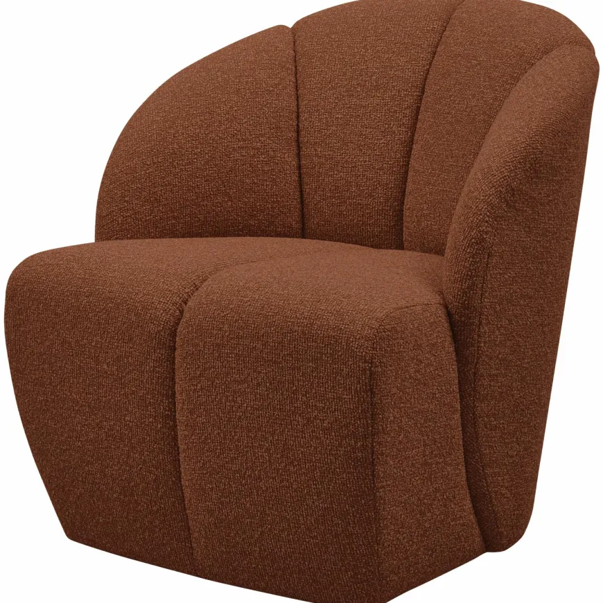 Woood MOJO draaifauteuil boucle roestbruin melange