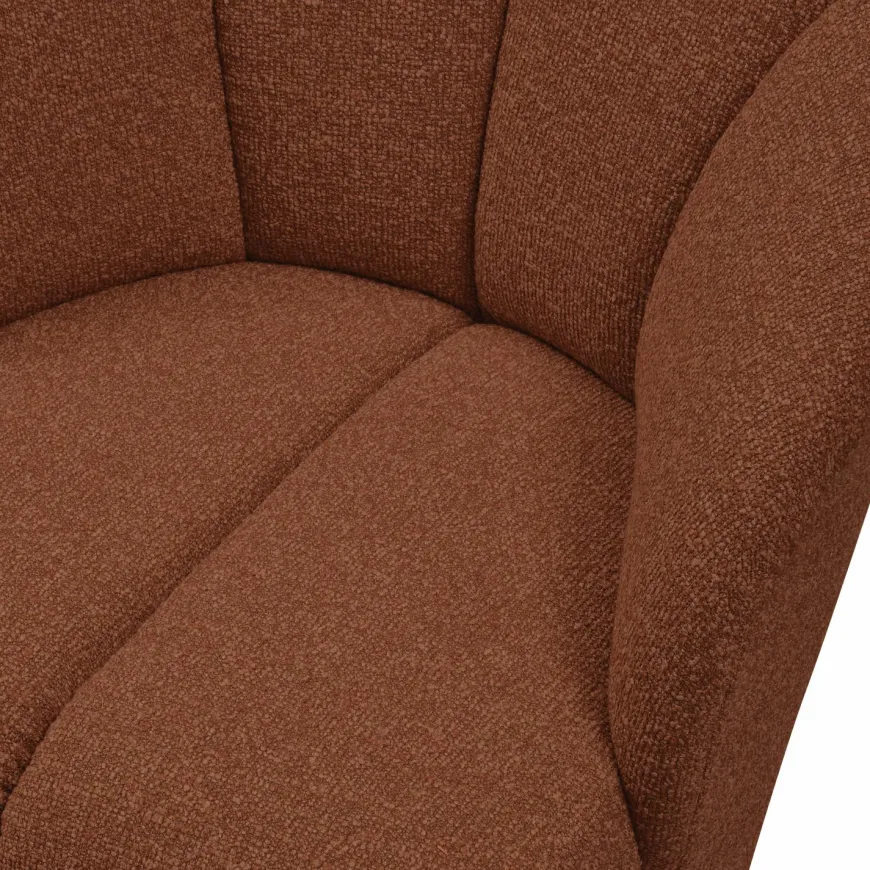 Woood MOJO draaifauteuil boucle roestbruin melange