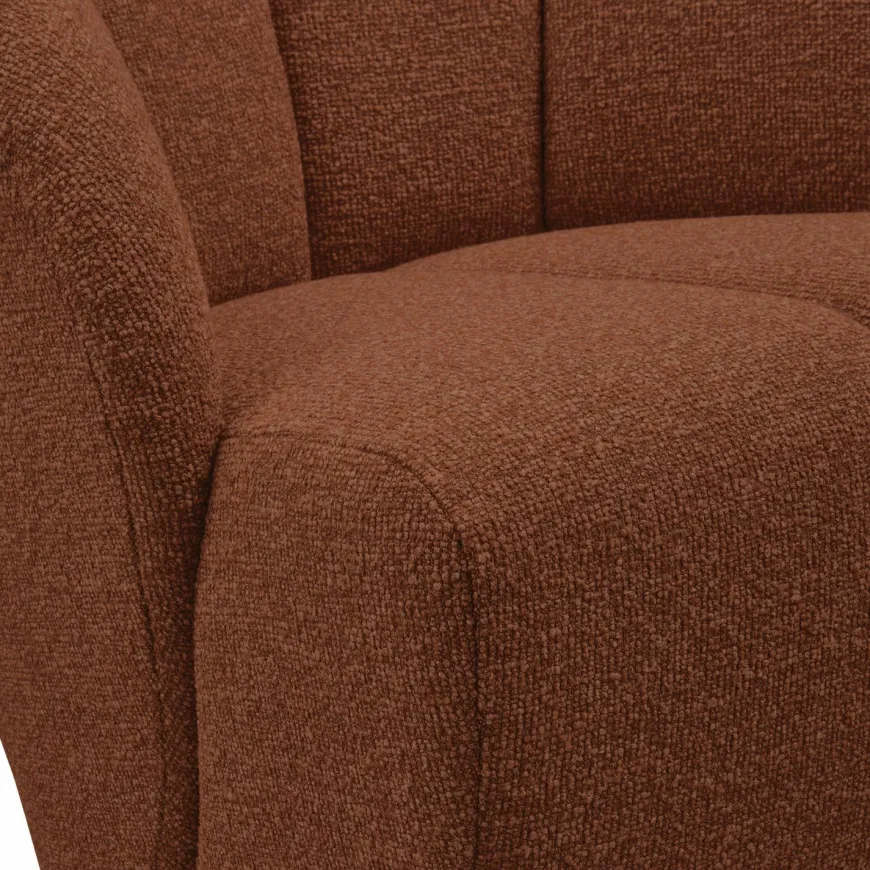 Woood MOJO draaifauteuil boucle roestbruin melange