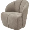 Woood MOJO draaifauteuil geweven ribstof donker zand
