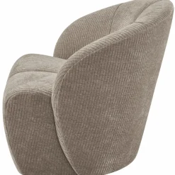 Woood MOJO draaifauteuil geweven ribstof donker zand