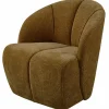Woood Mojo draaifauteuil geweven ribstof honinggeel