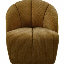 Woood Mojo draaifauteuil geweven ribstof honinggeel
