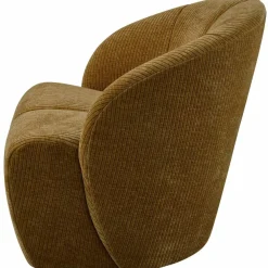 Woood Mojo draaifauteuil geweven ribstof honinggeel