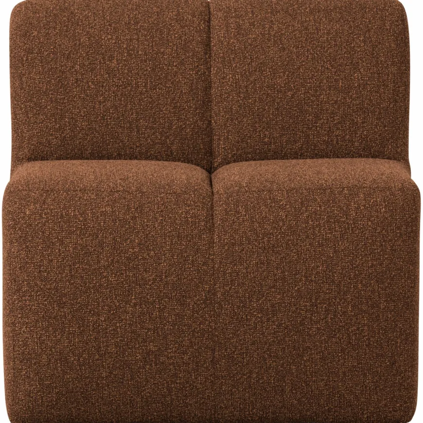 Woood Mojo Eetbankje 84cm Met Rugleuning Boucle Roestbruin Melange