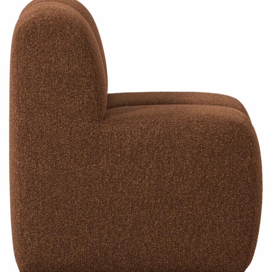 Woood Mojo Eetbankje 84cm Met Rugleuning Boucle Roestbruin Melange
