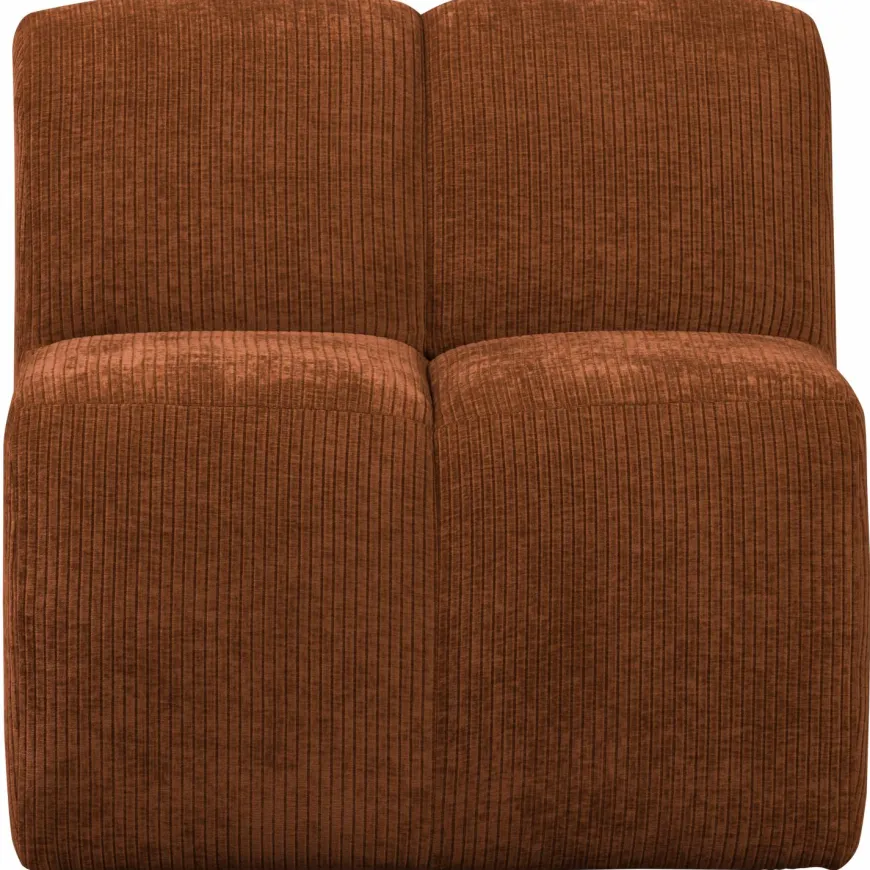 Woood Mojo Eetbankje 84cm Met Rugleuning Ribstof Roestbruin