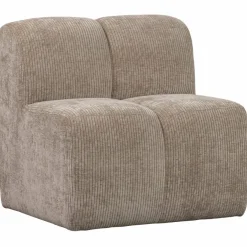 Woood MOJO eetbankje 84CM met rugleuning Ribstof donkerzand