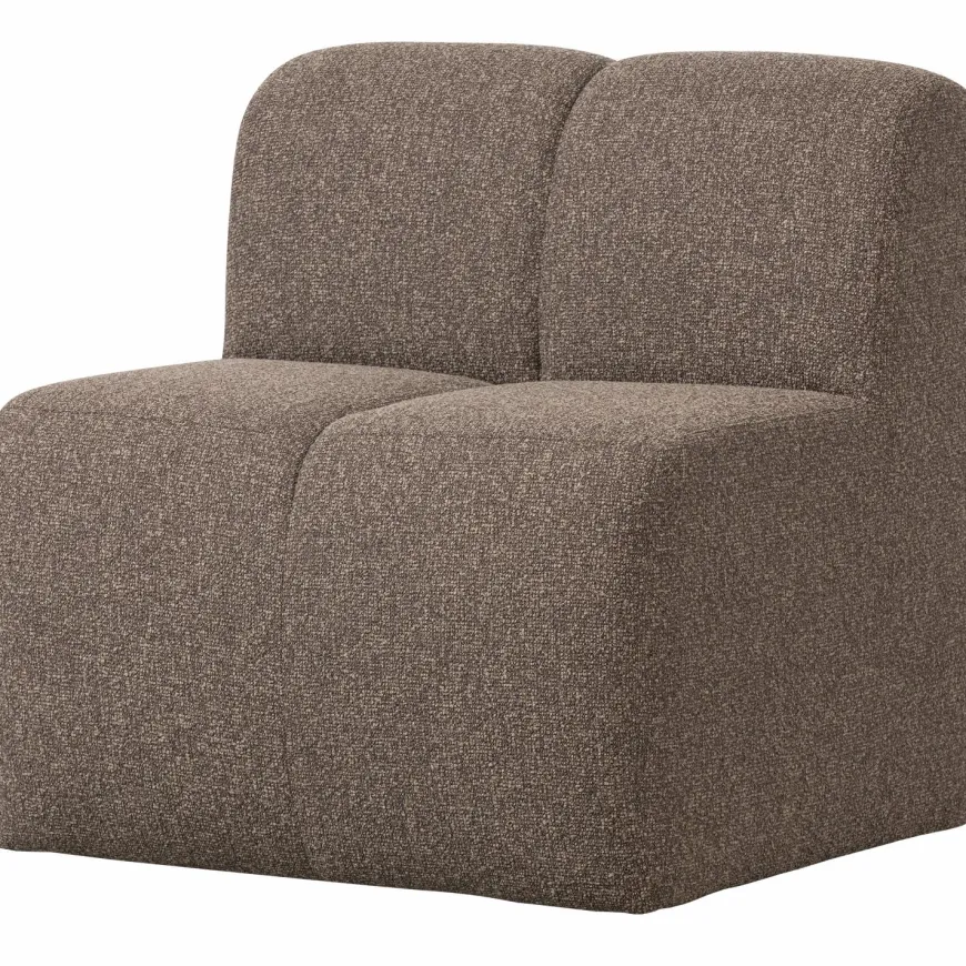 Woood Mojo Eetbankje 84cm Met Rugleuning Boucle Bruin Melange