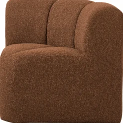 Woood Mojo Eetbankje Hoek Met Rugleuning Boucle Roestbruin Melange