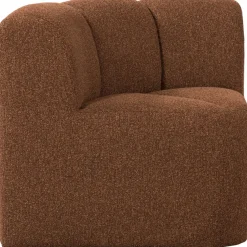 Woood Mojo Eetbankje Hoek Met Rugleuning Boucle Roestbruin Melange