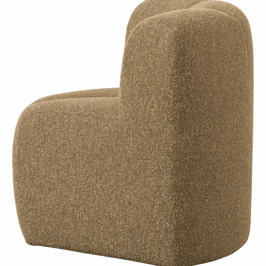 Woood Mojo Eetbankje Hoek Met Rugleuning Boucle Geel/Bruin Melange