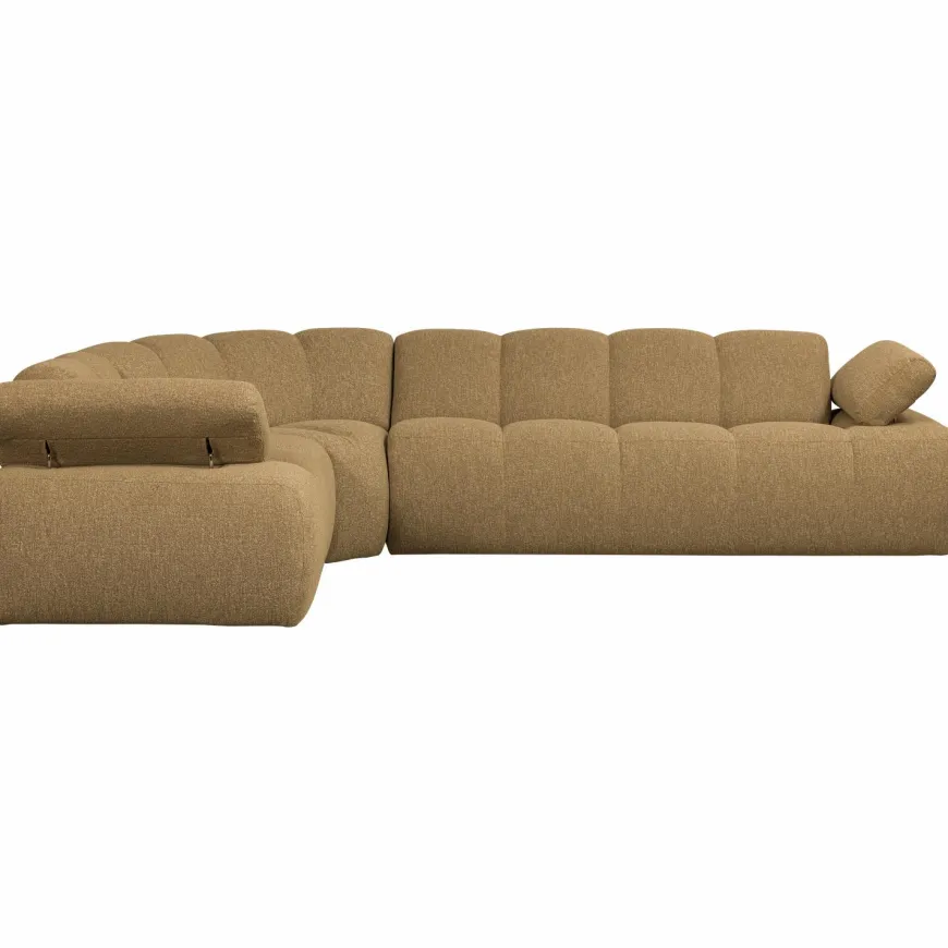 Woood Mojo Hoekbank Links Boucle Geel/Bruin Melange