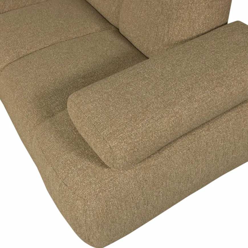 Woood Mojo Hoekbank Rechts Boucle Geel/Bruin Melange