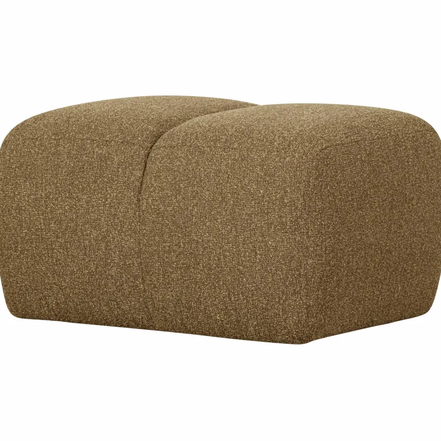 Woood Mojo poef 45x84x64cm boucle geel/bruin melange